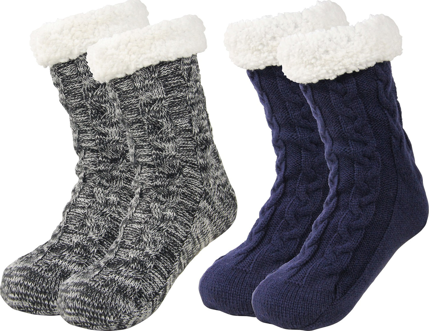 BenSorts Men Fuzzy Slipper Socks with Grippers Non Slip Indoor House Socks Christmas Gifts