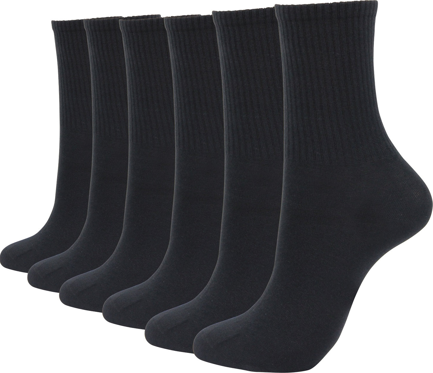 BenSorts Women Crew Socks Casual Cotton Calf Socks 6 Pairs Size 5-11