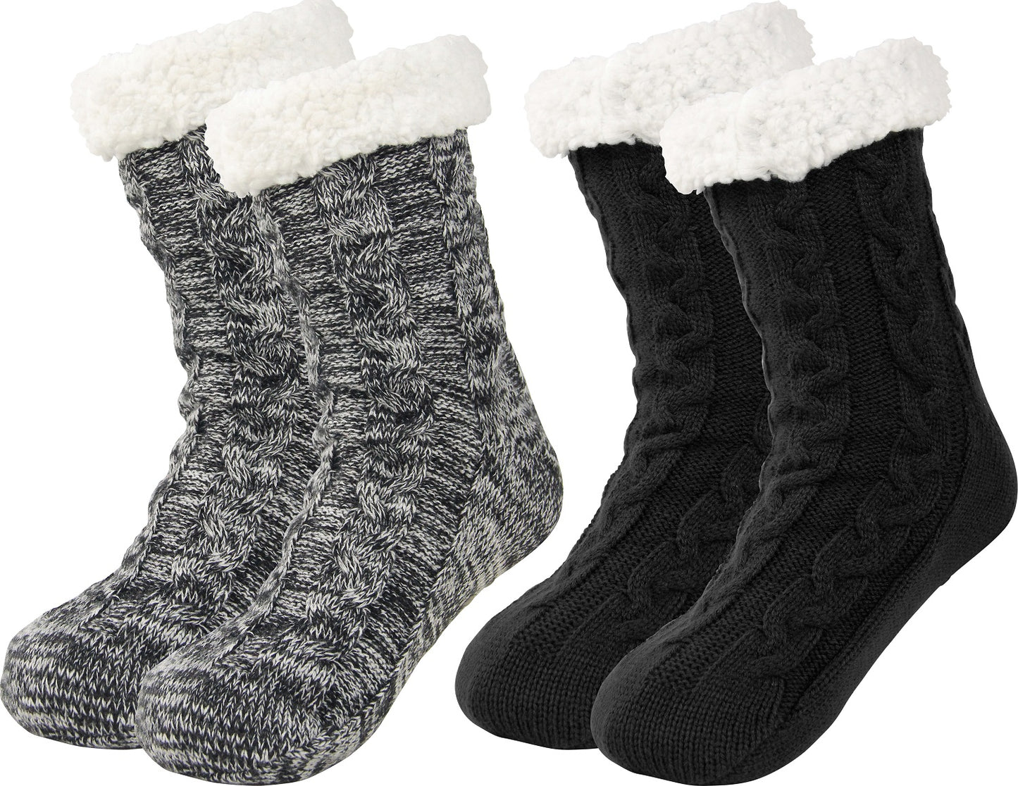 BenSorts Men Fuzzy Slipper Socks with Grippers Non Slip Indoor House Socks Christmas Gifts