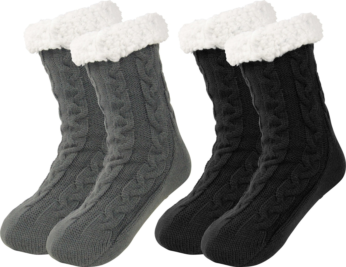 BenSorts Men Fuzzy Slipper Socks with Grippers Non Slip Indoor House Socks Christmas Gifts