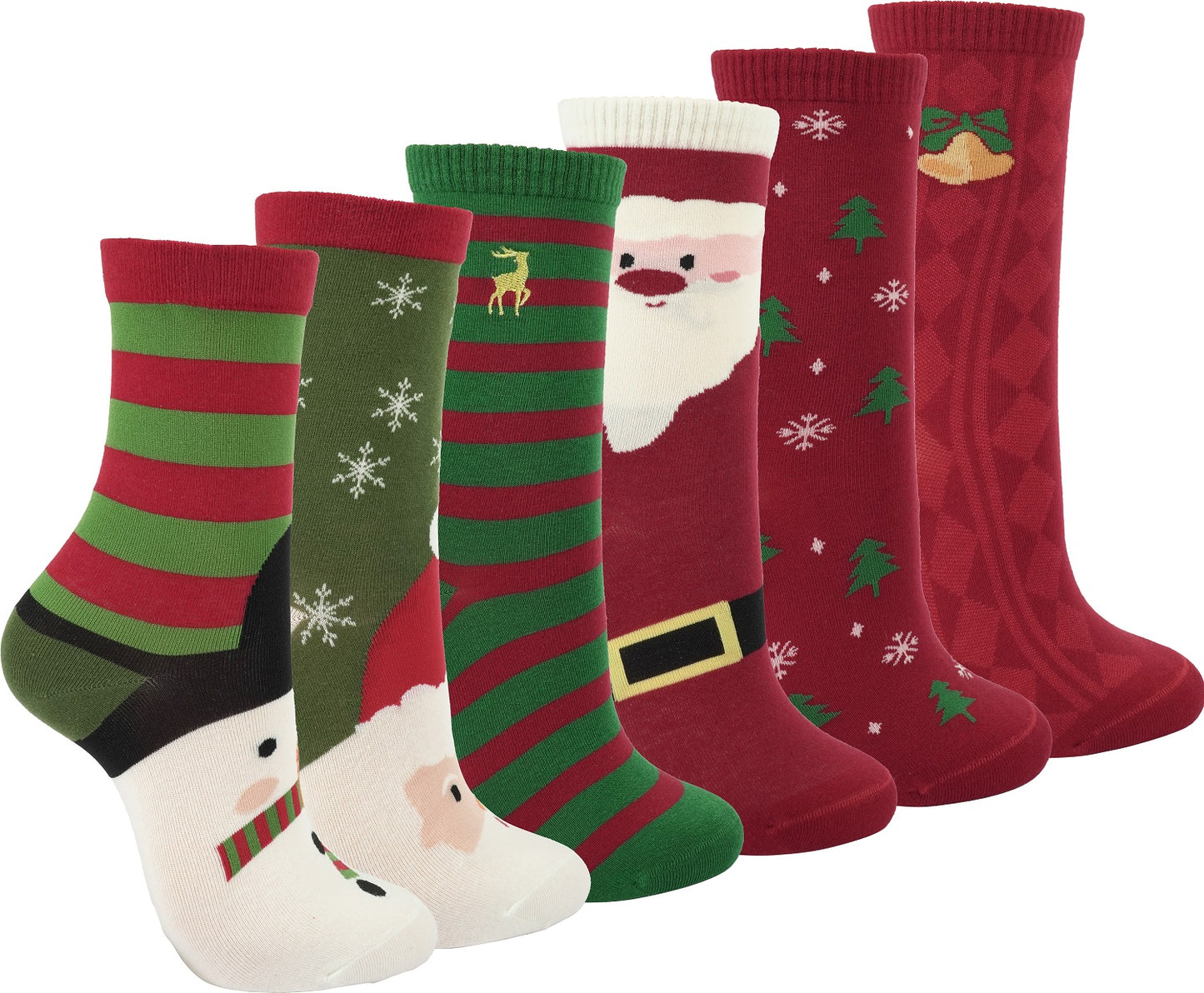 BenSorts Women's Cute Animal Crew Socks Cat Dog 6 Pairs Socks Christmas Gifts for Women Size 5-11