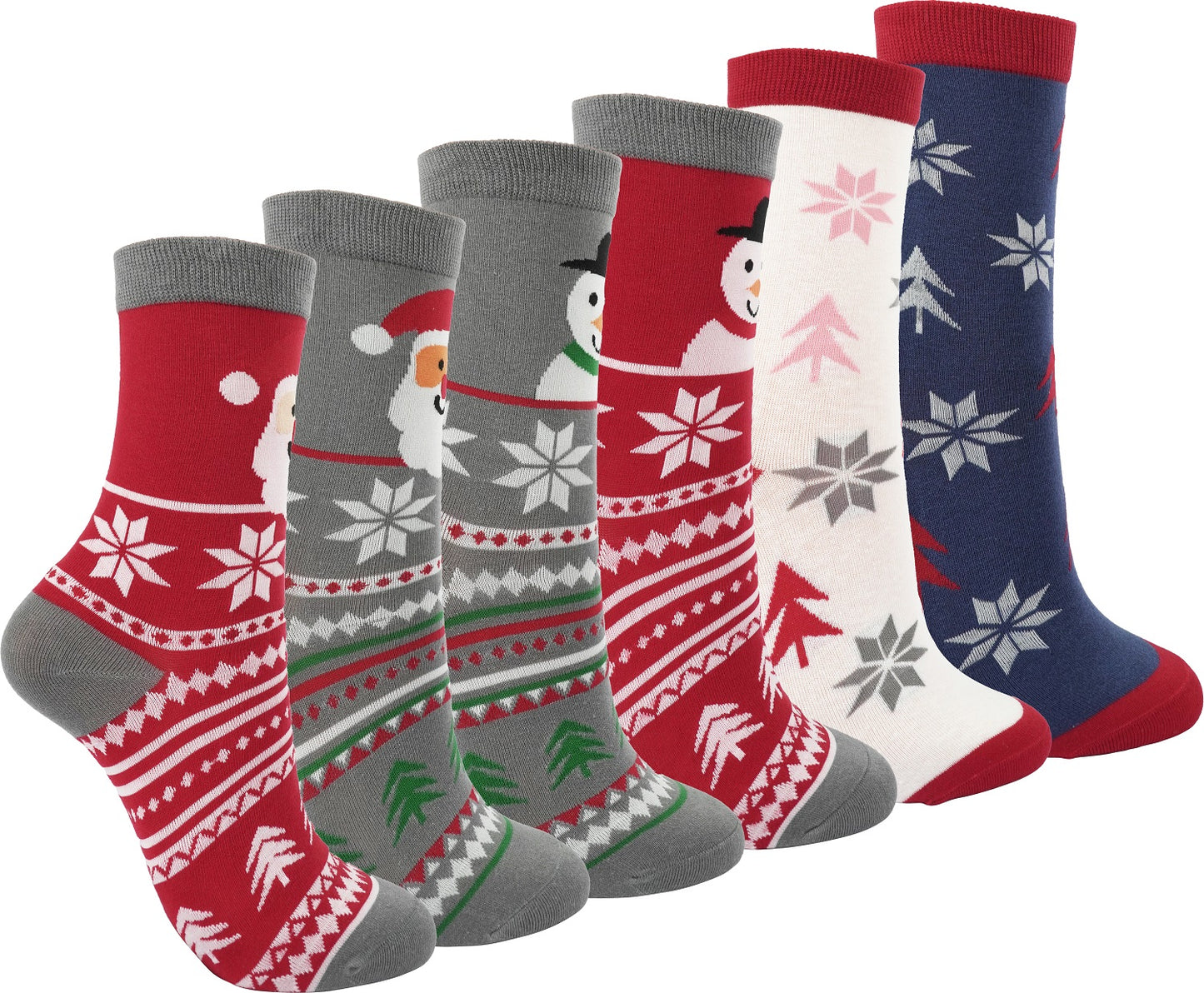 BenSorts Women's Cute Animal Crew Socks Cat Dog 6 Pairs Socks Christmas Gifts for Women Size 5-11