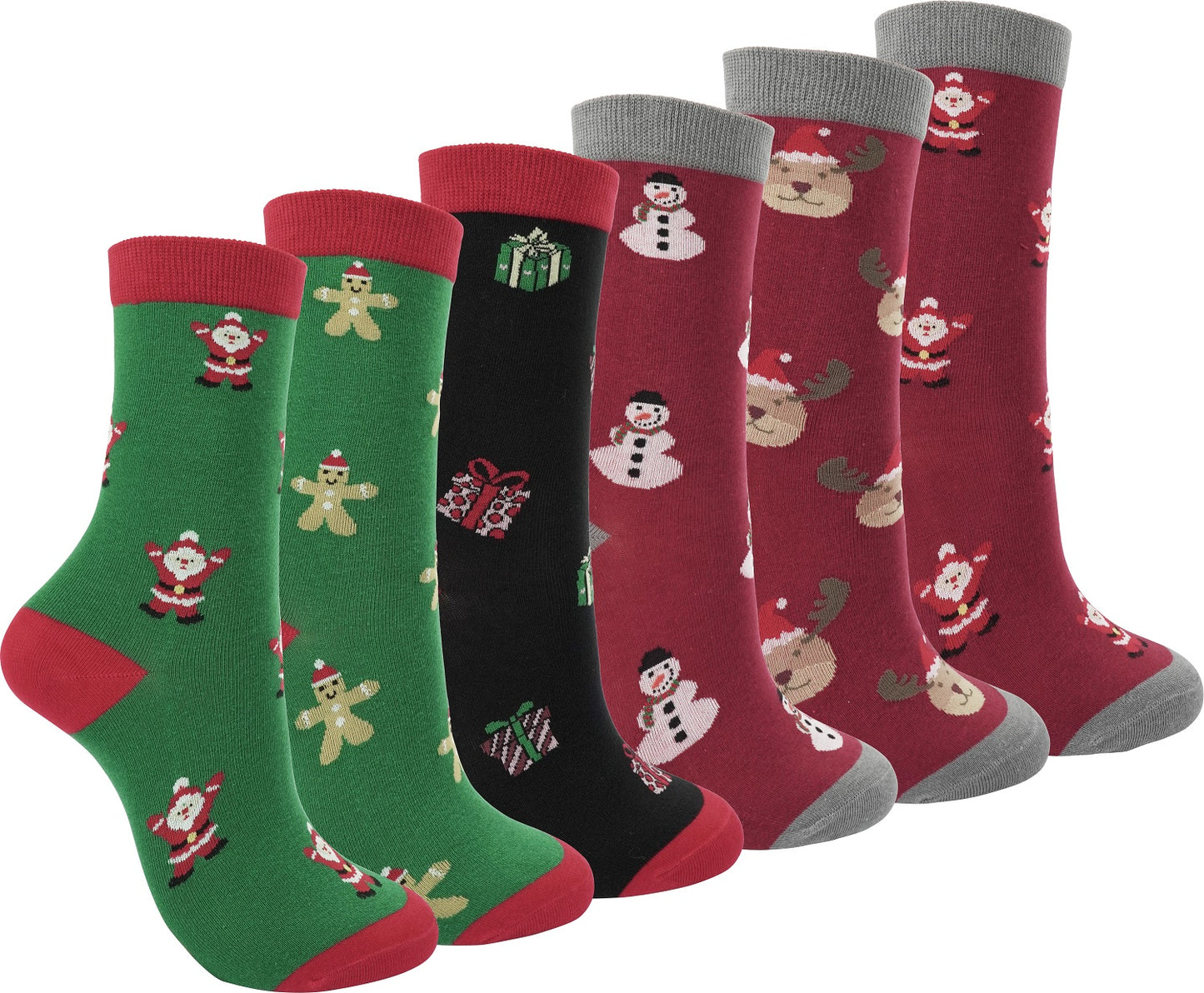 BenSorts Women's Cute Animal Crew Socks Cat Dog 6 Pairs Socks Christmas Gifts for Women Size 5-11