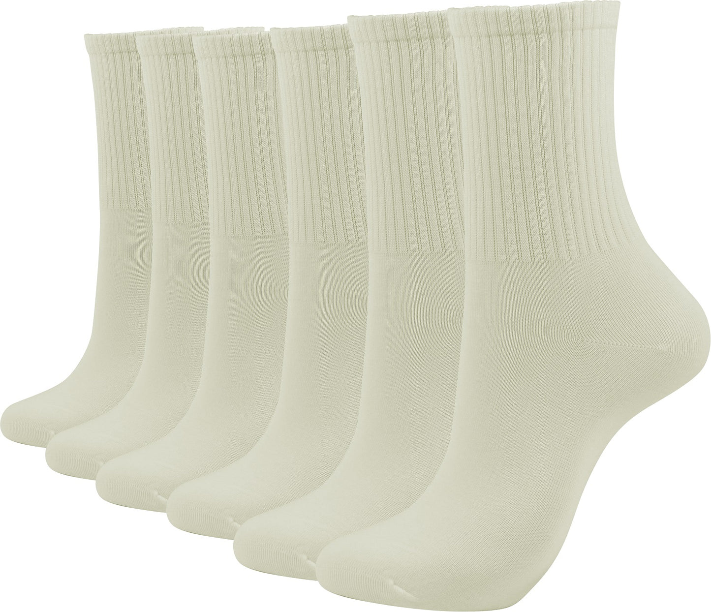 BenSorts Women Crew Socks Casual Cotton Calf Socks 6 Pairs Size 5-11