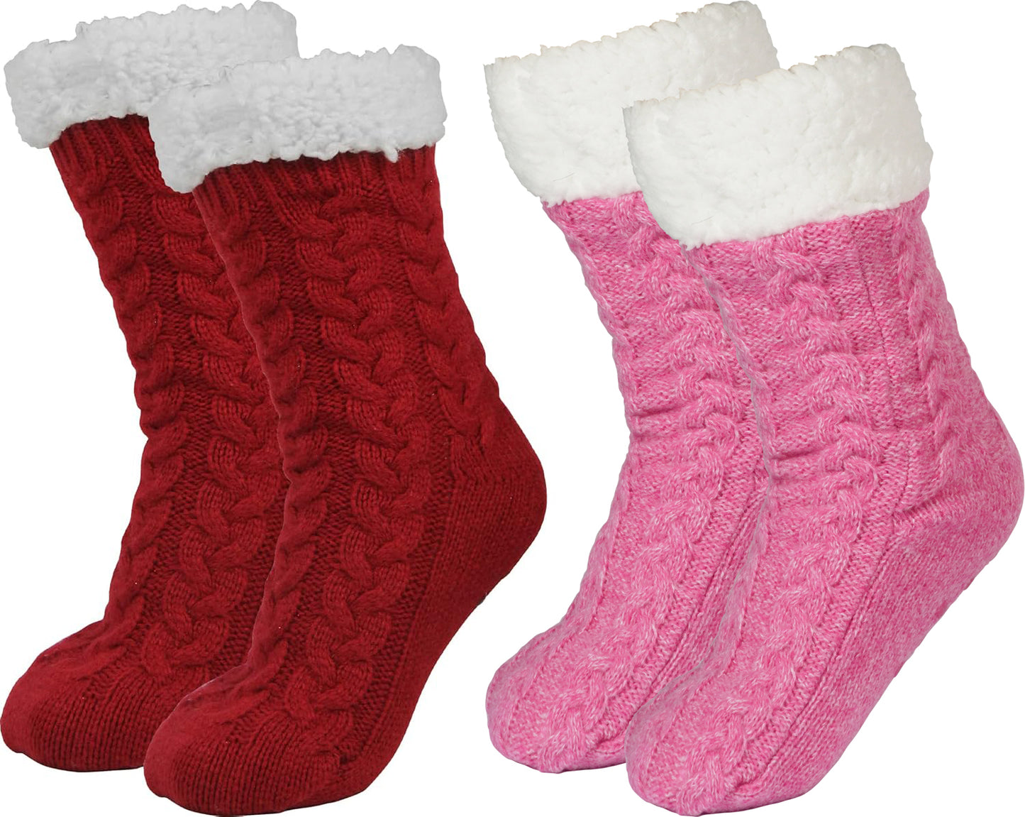 BenSorts Women Winter Thick Slipper Socks with Grippers Non Slip Warm Fuzzy Socks Christmas Gifts