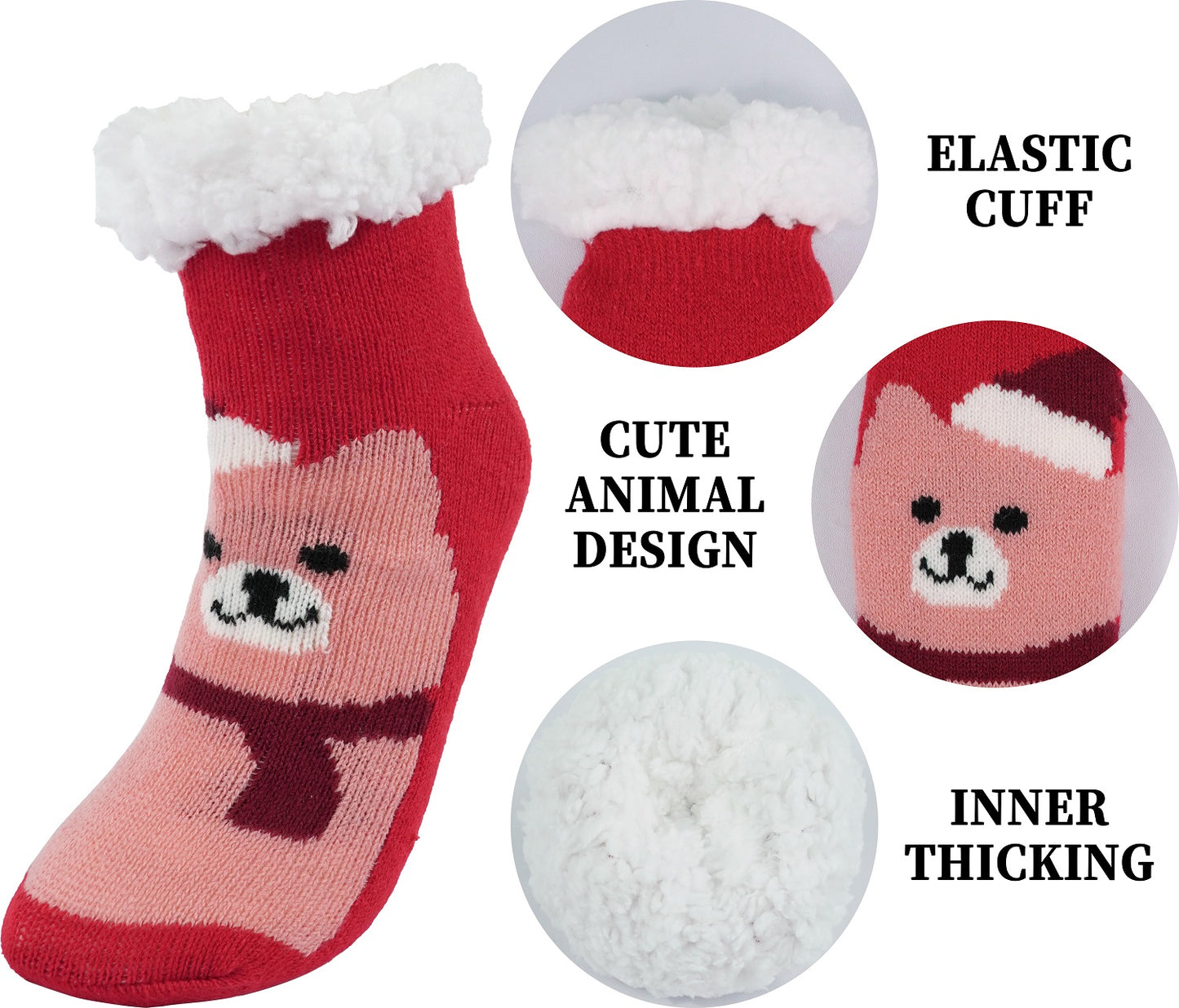 BenSorts Kids Slipper Socks Girls Boys Warm Fuzzy Fleece Christmas Socks Gift Stocking Stuffers