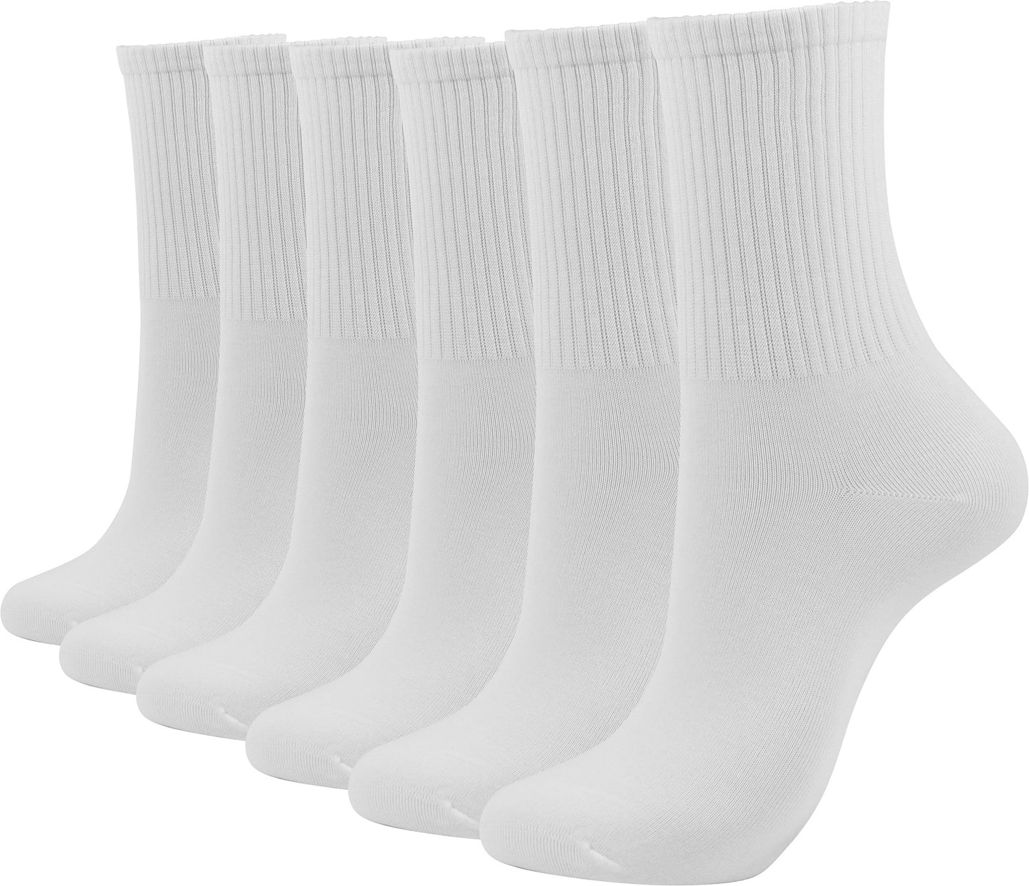 BenSorts Women Crew Socks Casual Cotton Calf Socks 6 Pairs Size 5-11