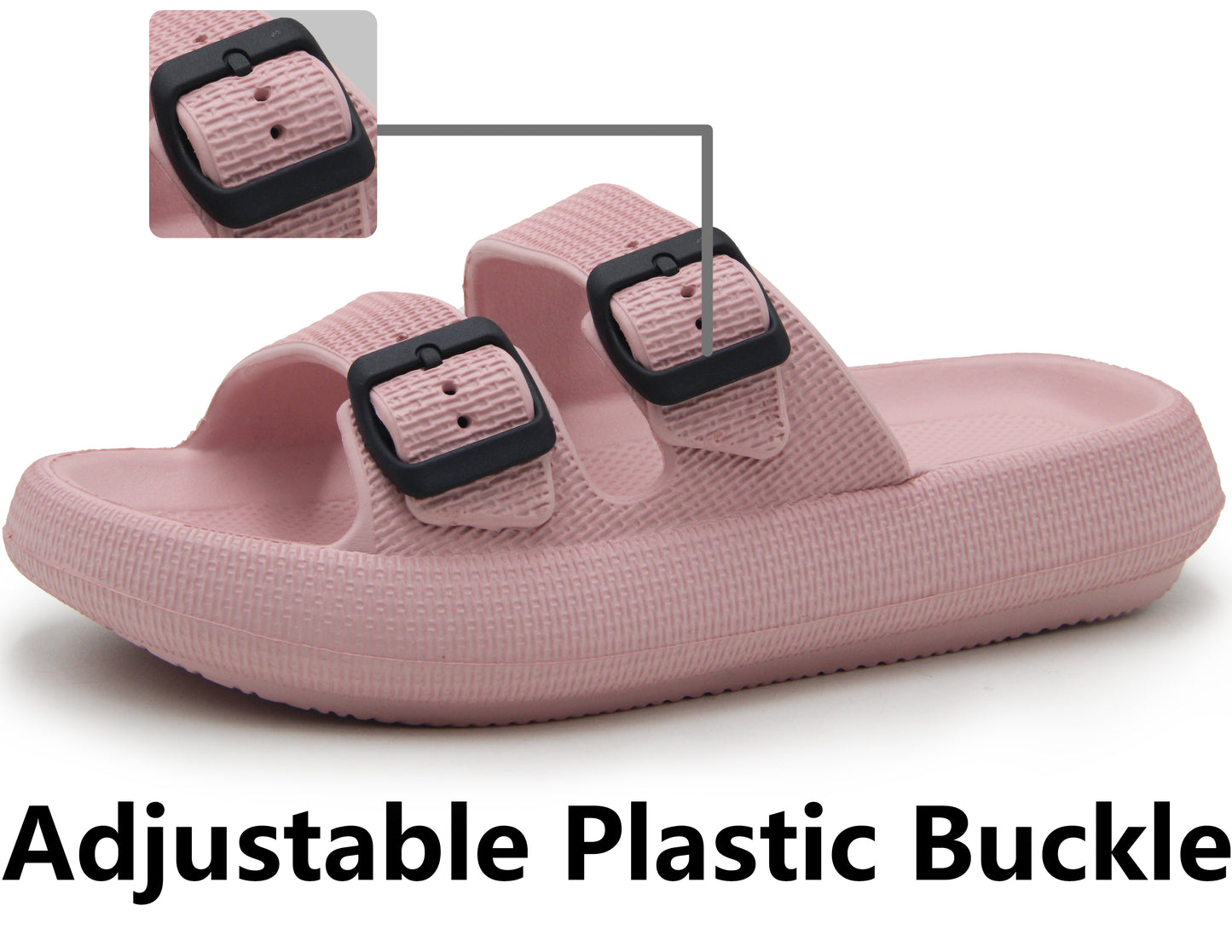 BenSorts Pillow Sandals for Women Thick Sole Adjustable Buckles EVA Extra Colors