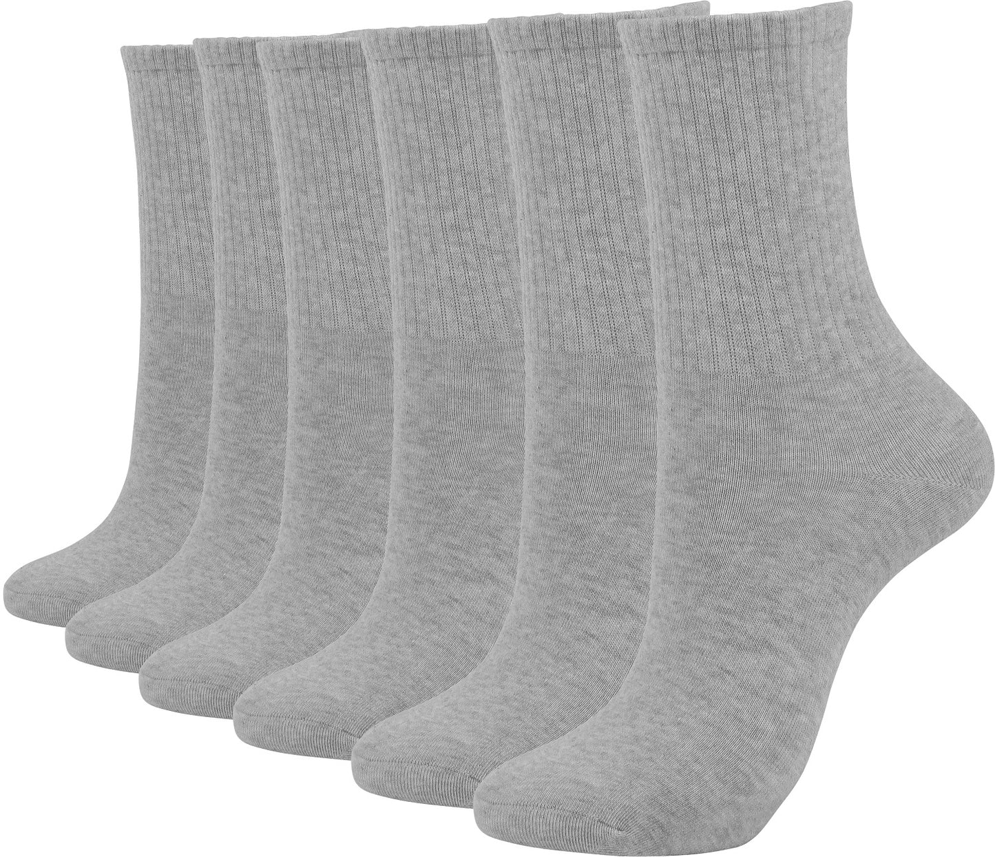 BenSorts Women Crew Socks Casual Cotton Calf Socks 6 Pairs Size 5-11