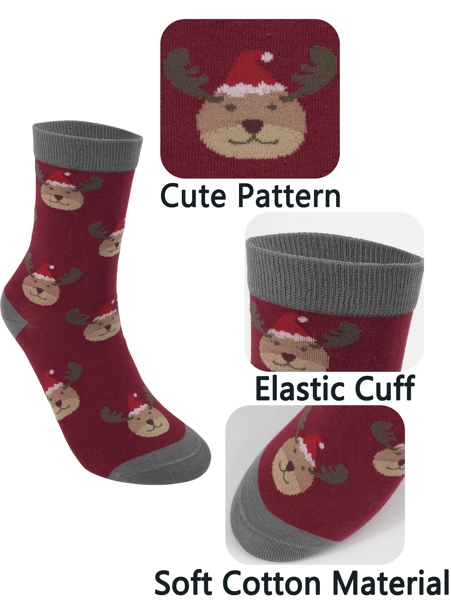BenSorts Women's Cute Animal Crew Socks Cat Dog 6 Pairs Socks Christmas Gifts for Women Size 5-11