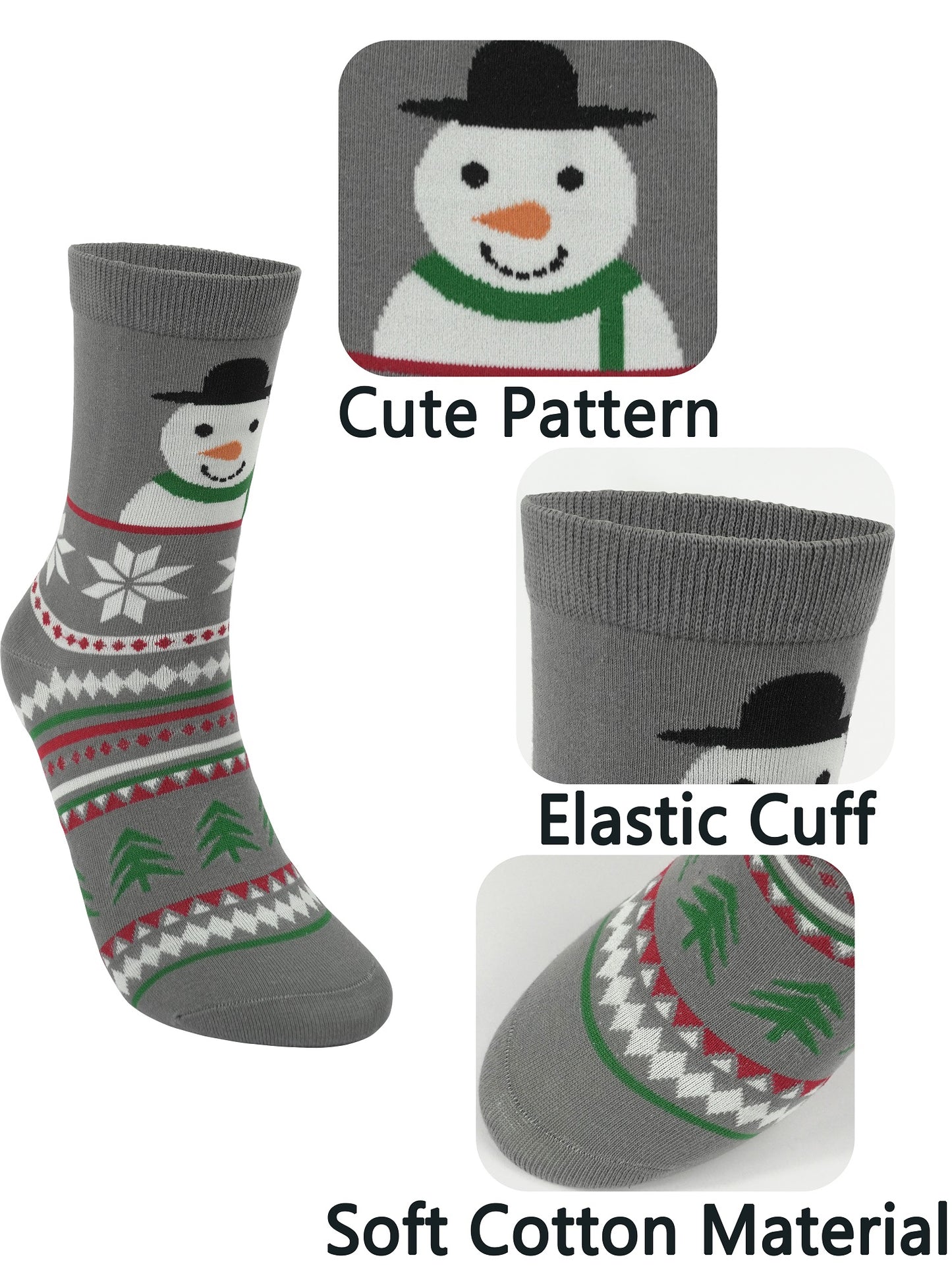 BenSorts Women's Cute Animal Crew Socks Cat Dog 6 Pairs Socks Christmas Gifts for Women Size 5-11