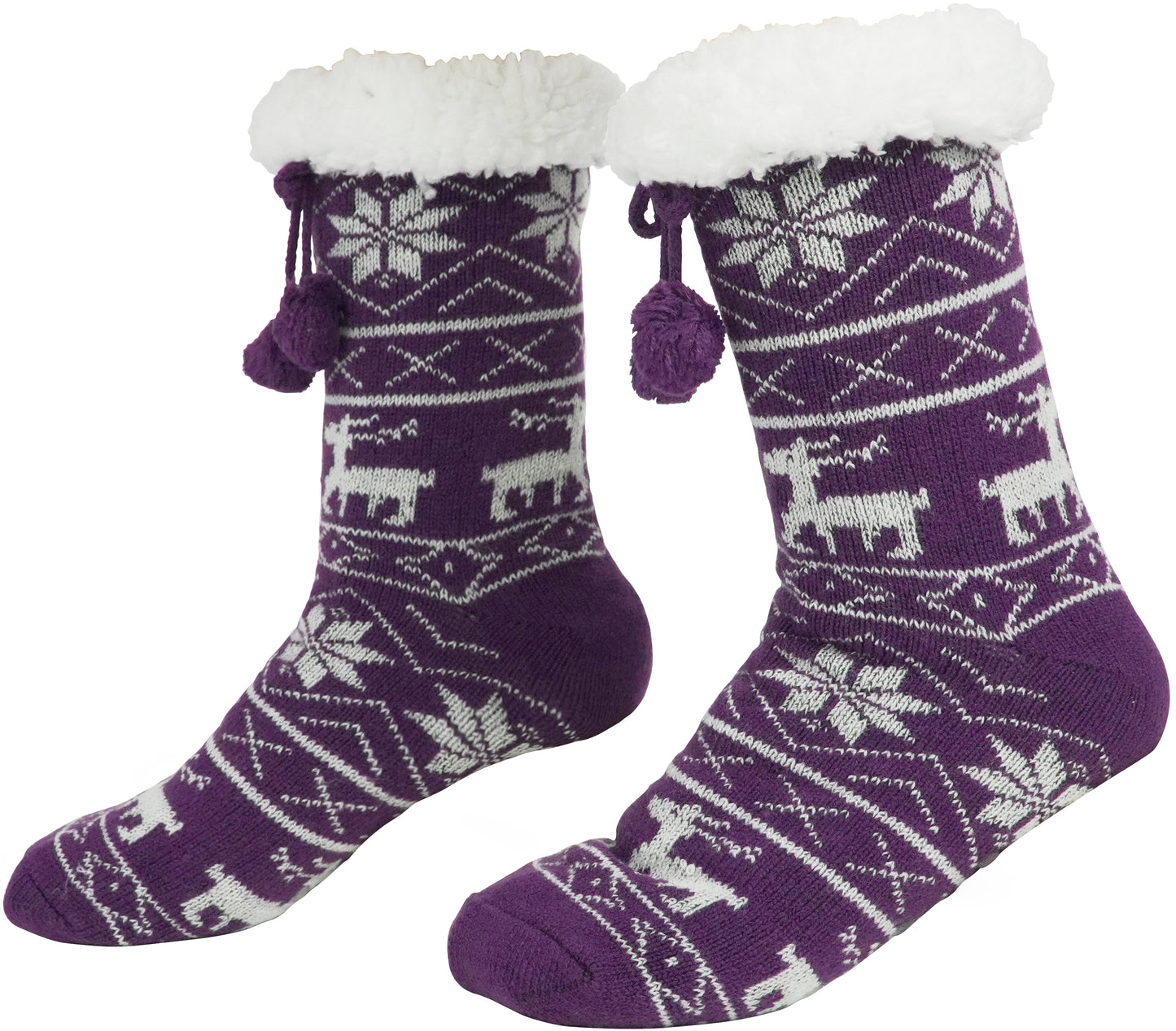 BenSorts Women Non Slip Winter Thick Slipper Socks with Grippers Warm Fuzzy Socks Christmas Gifts