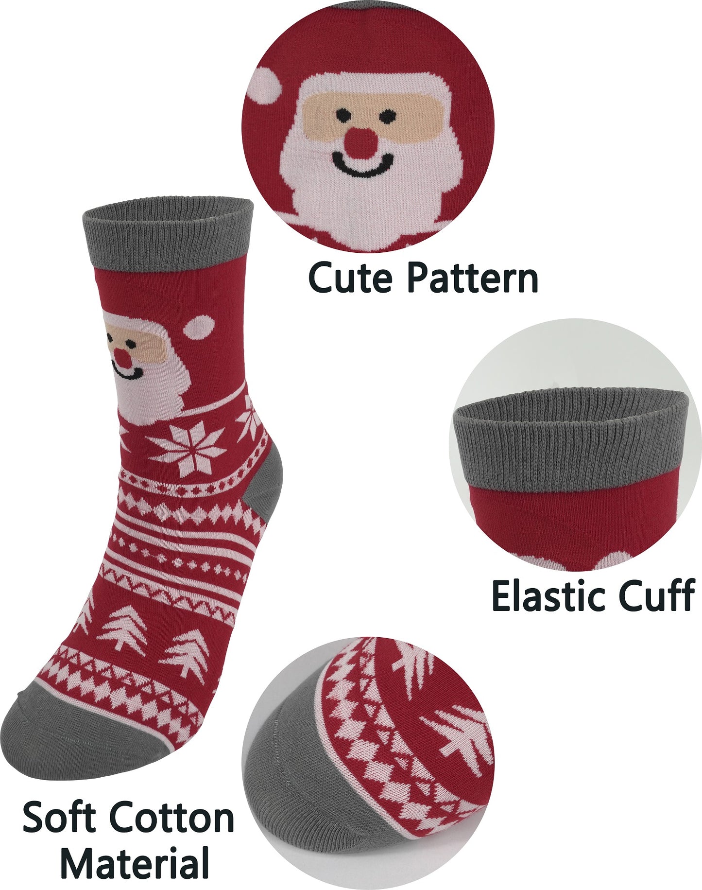 BenSorts Women's Cute Animal Crew Socks Cat Dog 6 Pairs Socks Christmas Gifts for Women Size 5-11
