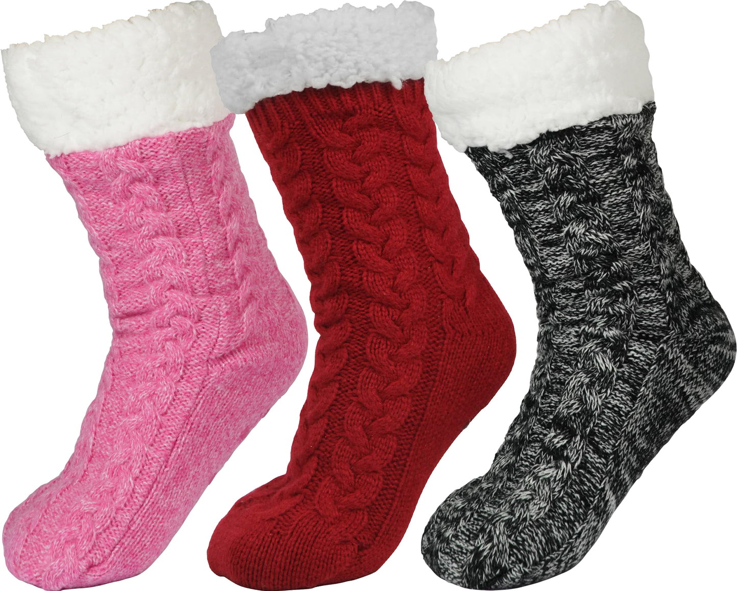 BenSorts Women Winter Thick Slipper Socks with Grippers Non Slip Warm Fuzzy Socks Christmas Gifts