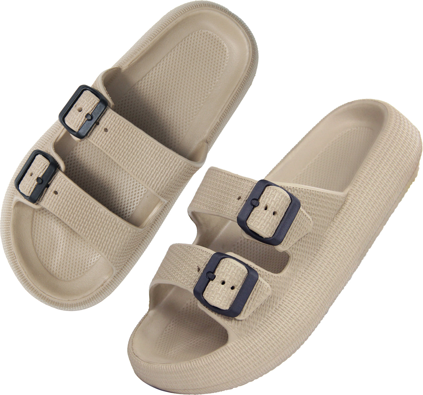 BenSorts Pillow Sandals for Women Men Thick Sole Adjustable Buckles EVA