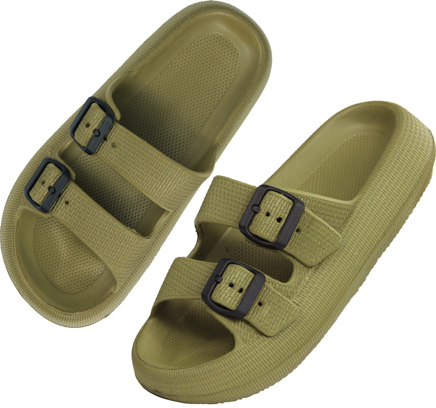 BenSorts Pillow Sandals for Women Men Thick Sole Adjustable Buckles EVA