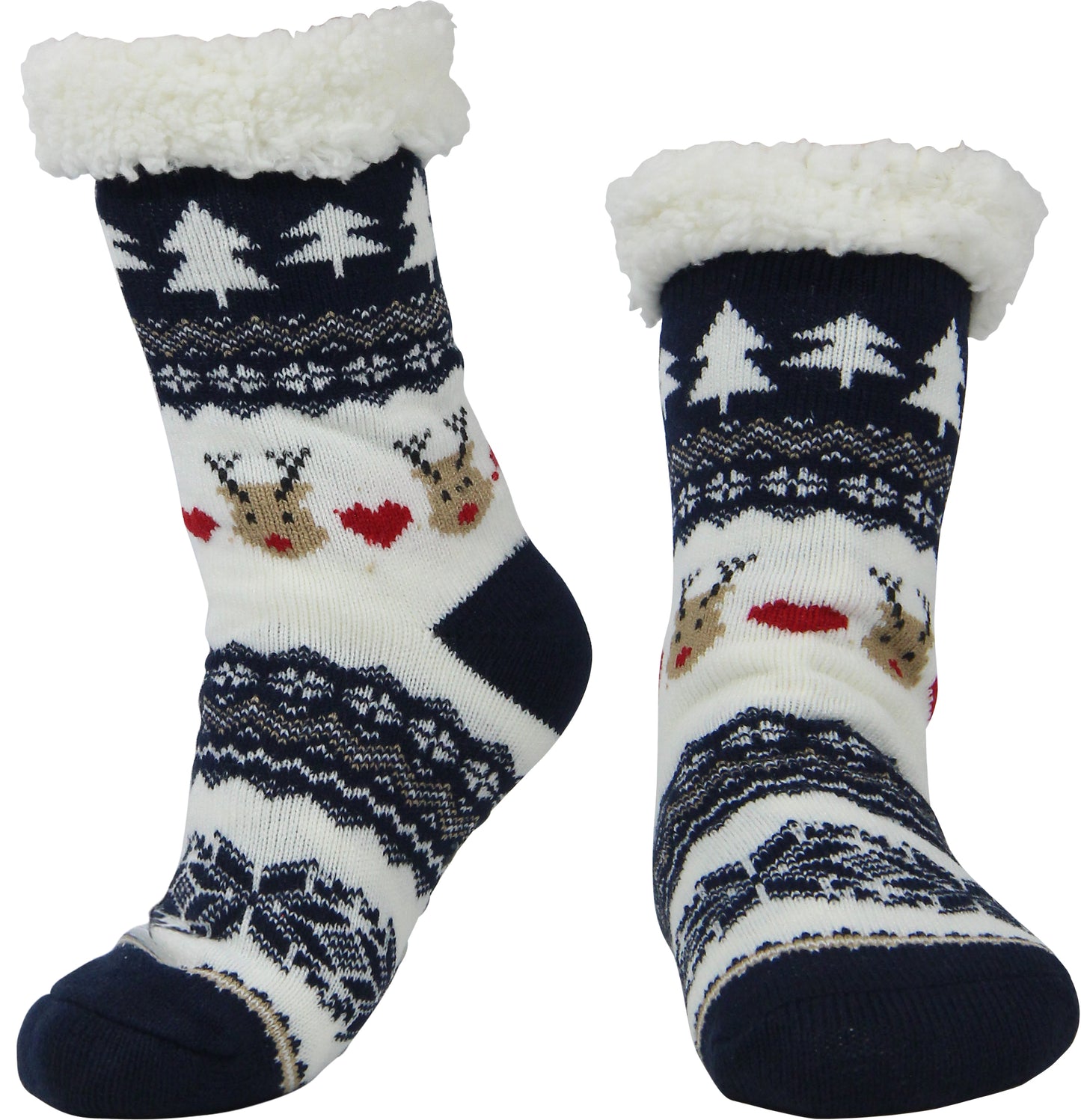 BenSorts Women Winter Thick Slipper Socks with Grippers Non Slip Warm Fuzzy Socks Christmas Gifts