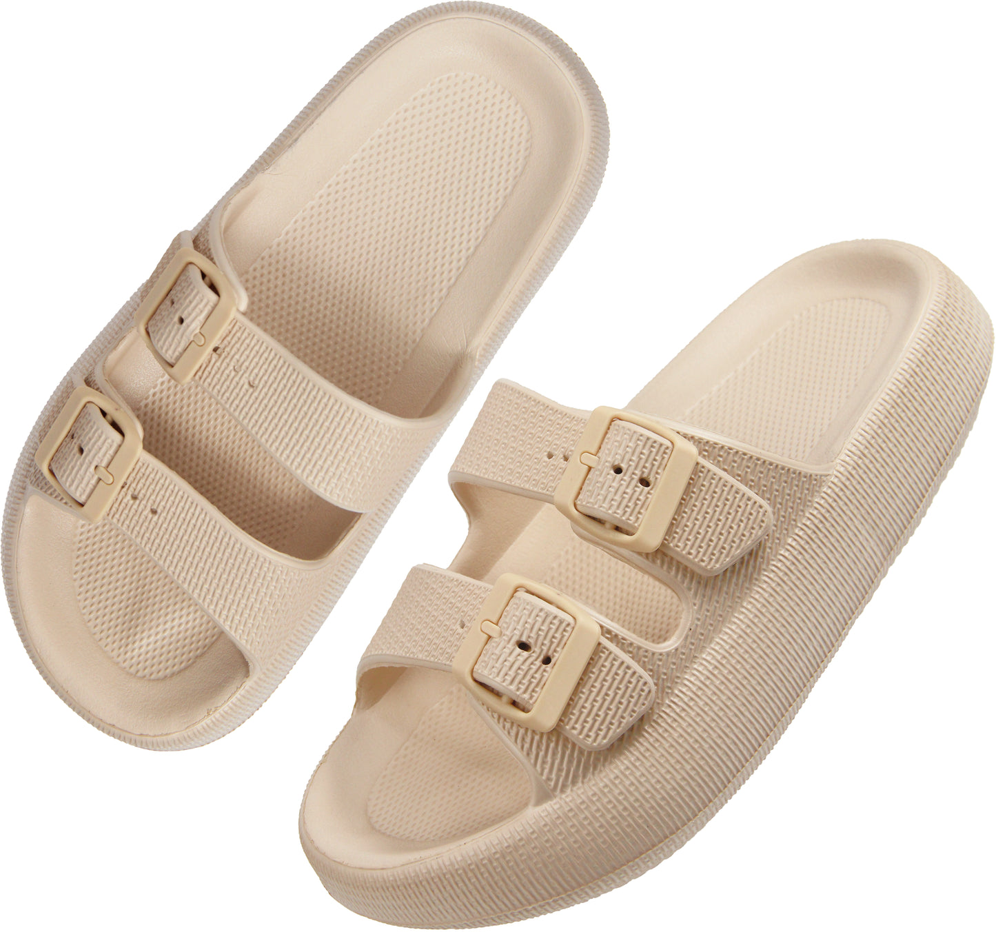 BenSorts Pillow Sandals for Women Men Thick Sole Adjustable Buckles EVA