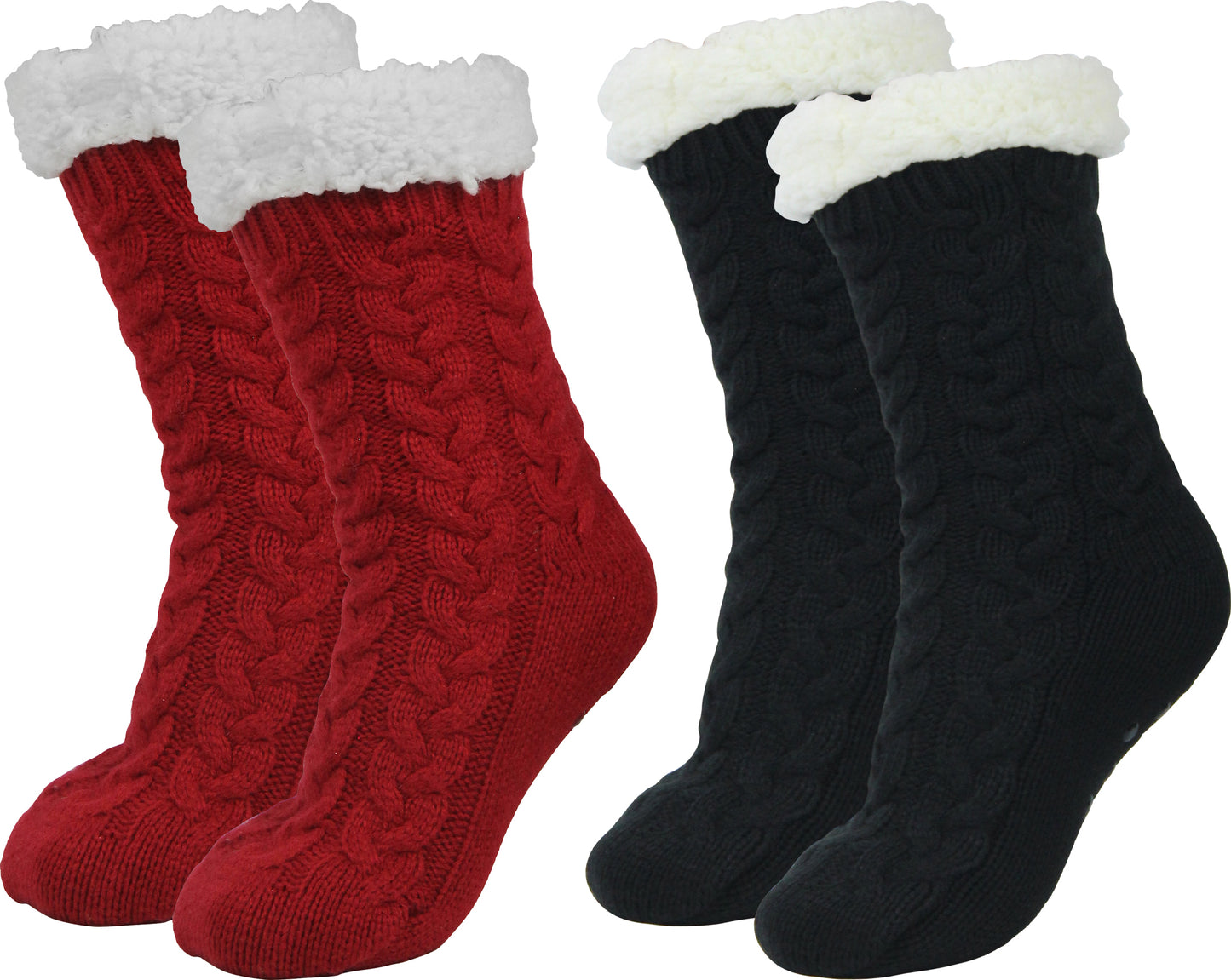 BenSorts Women Winter Thick Slipper Socks with Grippers Non Slip Warm Fuzzy Socks Christmas Gifts